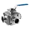 Steel & Obrien 2" Ball Valve, L Pattern, 3 Way/Clamp Ends - 316SS BLV3CL-2-316 - alternate 1